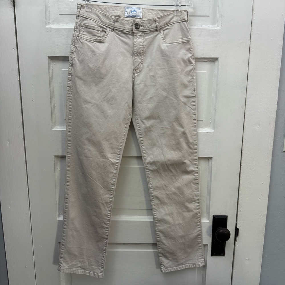 Southern Tide Men’s Skipjack Pants 30x32 Tan Stretch Tailored Fit